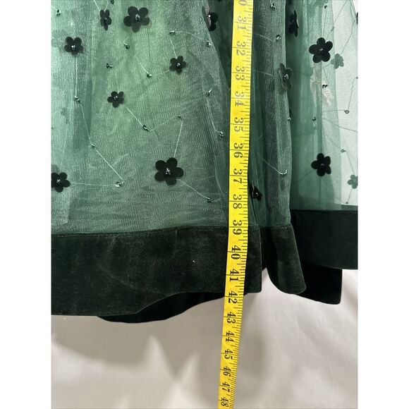 NWT Mac Duggal [ 6‎ ] Embellished Illusion Long Sleeve Fit Flare Dress  Emerald - Picture 8 of 14